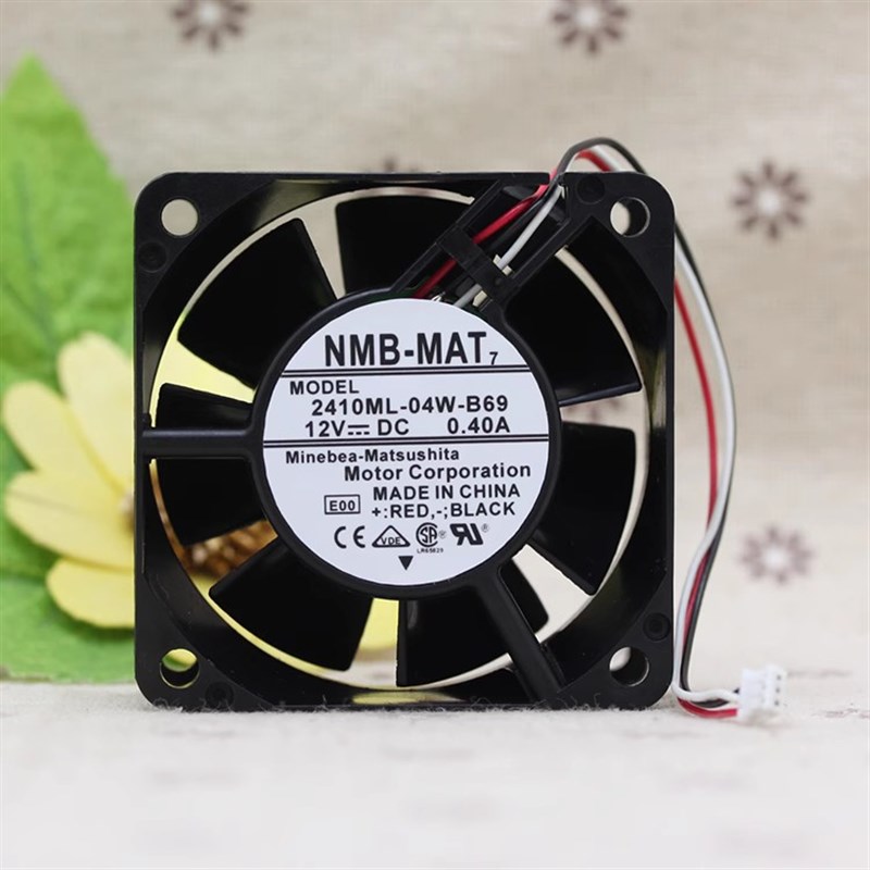 正品 2410ML-04W-B60/B69 6025 12V 0.40A 6CM双滚珠轴流风扇NMB