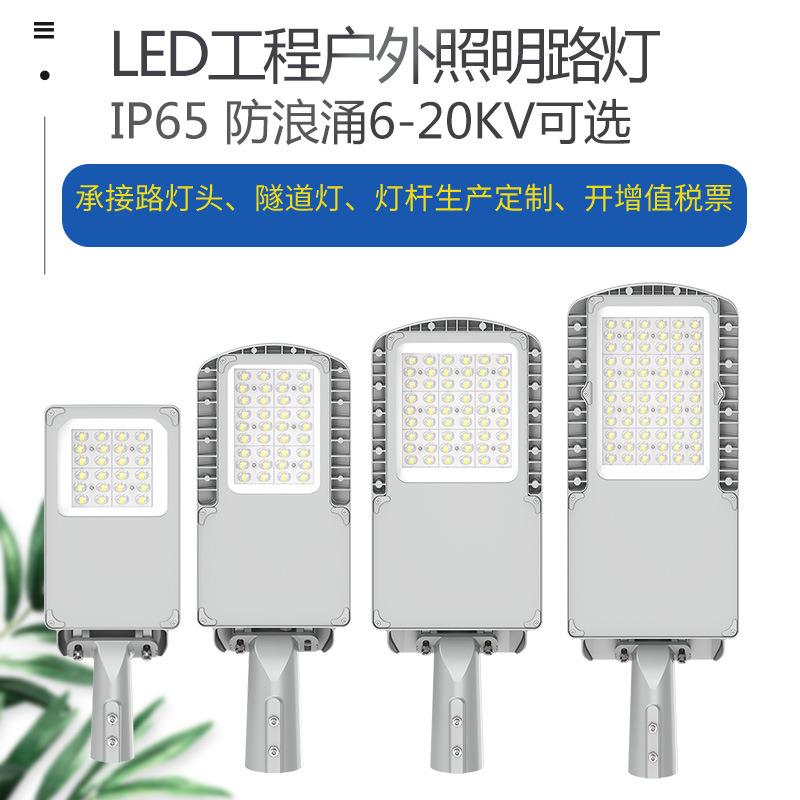 LED外贸高亮可调角度路灯头压铸一体外壳防雷可无线控制智慧路灯