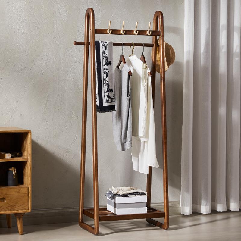 新中式实木落地衣帽架立式家用卧室挂衣架简易客厅网红衣架子
