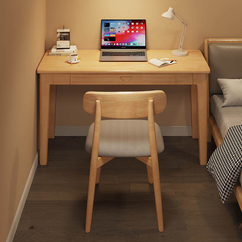 全实木窄书桌宽40/45/55cm家用电脑桌靠墙长条桌学生卧室学习桌子
