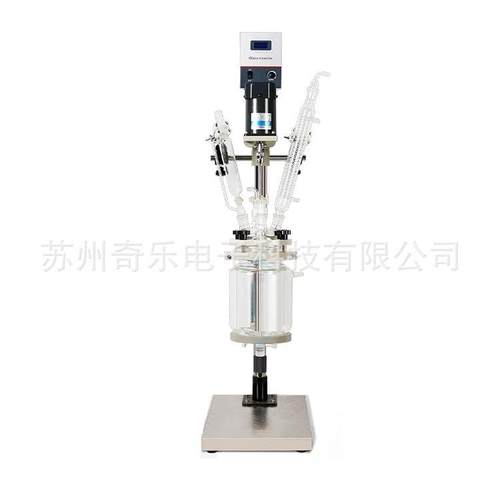 SF-5L双层玻璃反应釜电加热玻璃蒸馏反应器实验室双层反应釜