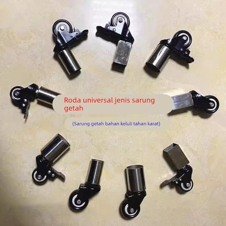 承重万向轮子挪家具移动套脚轮刹车轮方管桌腿滚轮花架置物架滑轮