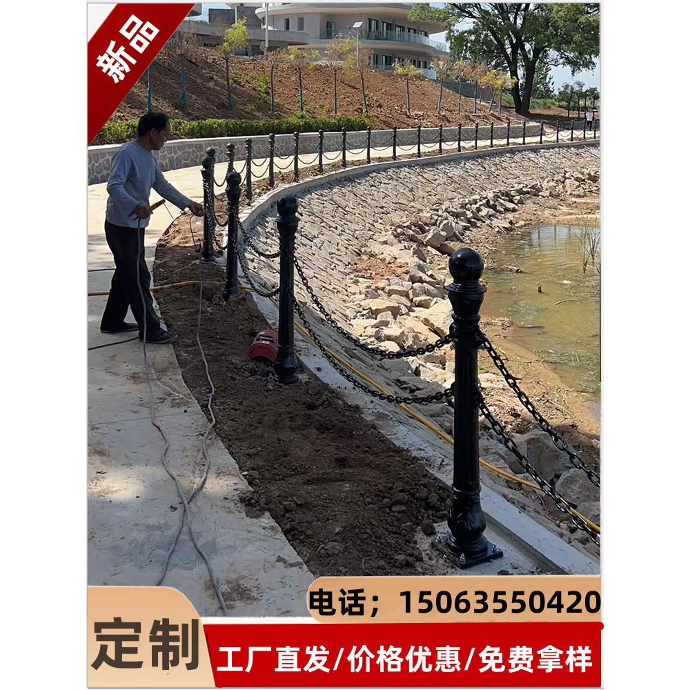 河道铁炼护栏道路防撞止车柱广场炼条围栏栏杆球墨铸铁罗马立柱