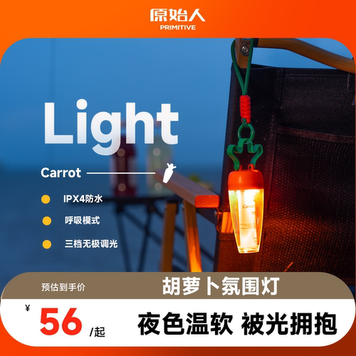 原始人露营灯氛围萝卜灯帐篷野营户外照明充电超长续航三合一夜灯