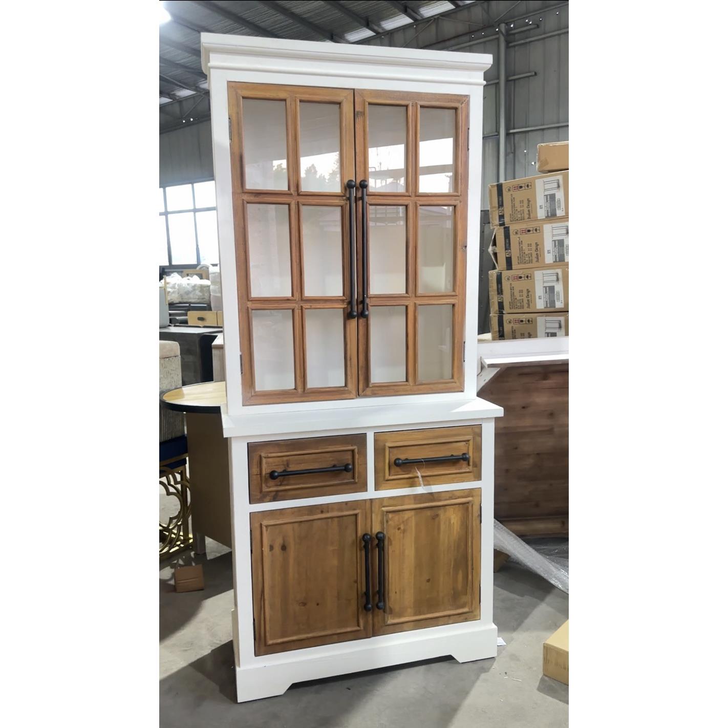 设计师出口美国和斯堪的纳维亚新型实木古董工艺家具覆古书柜餐具