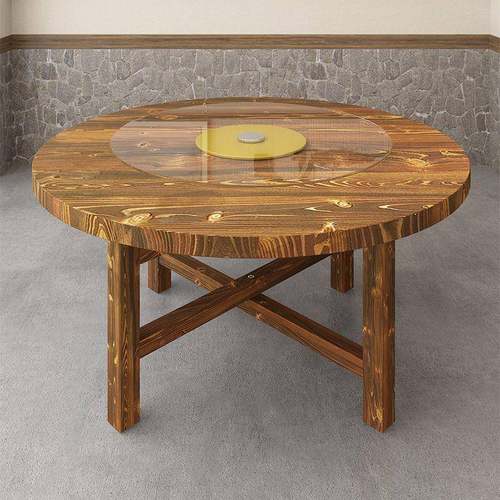 桌实木圆形餐椅合组厚折叠带转盘酒店大圆桌面板加餐厅LLZ饭店夜