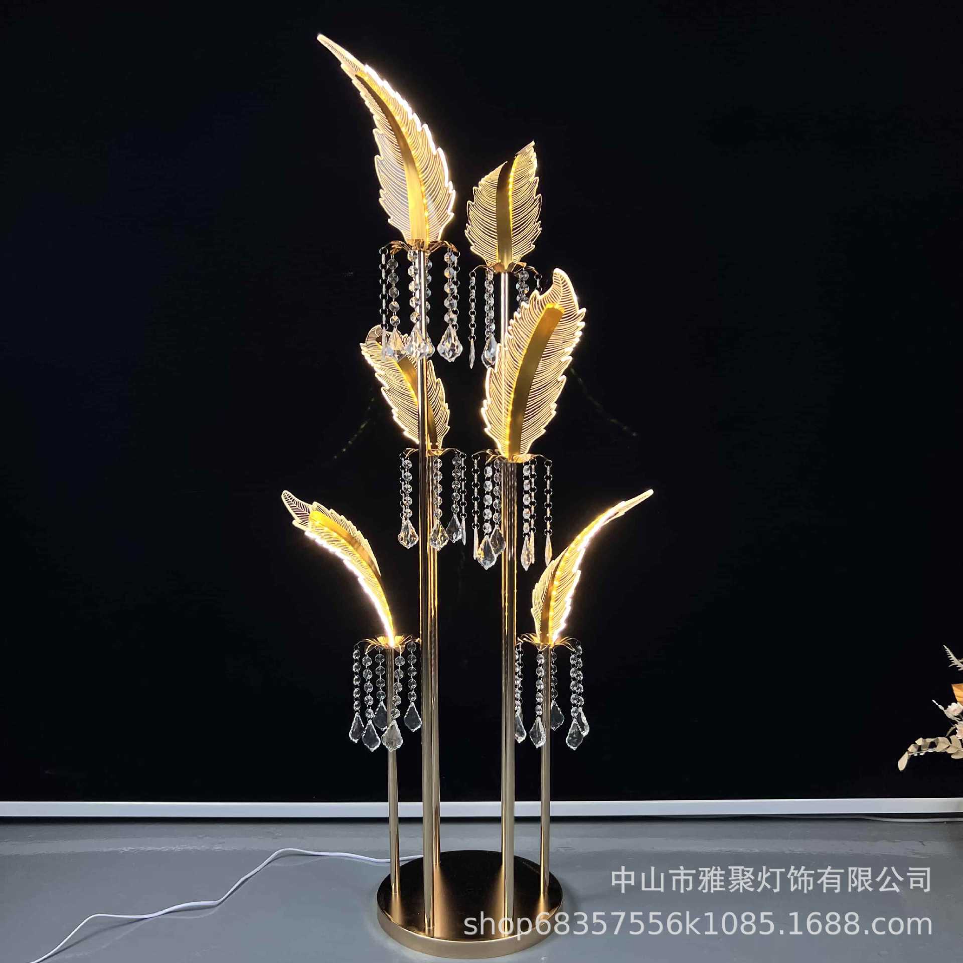 婚礼路引透明亚克力水晶羽毛