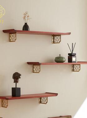 喜板月中式电原木免钉墙上实置49028物一字板玄关隔板支架木视柜