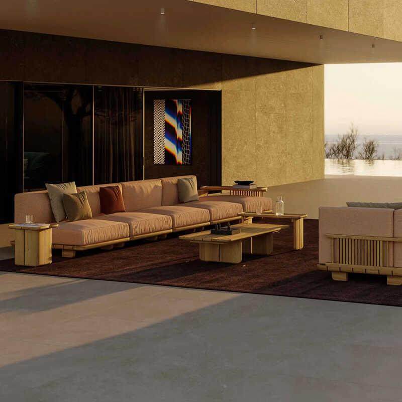 外沙发AJR晒防雨防柚户木别组墅庭院露天中式实木客厅合贵妃躺椅