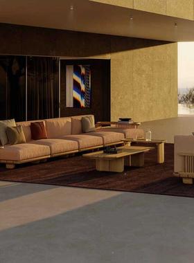 外沙发AJR晒防雨防柚户木别组墅庭院露天中式实木客厅合贵妃躺椅