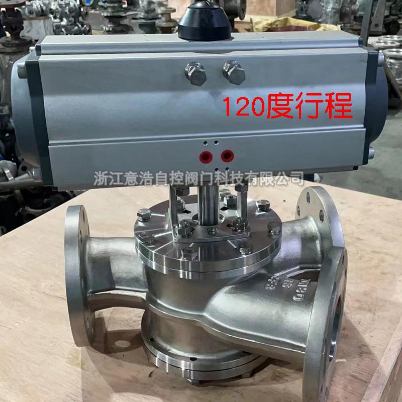 AT长缸气动执0行器可做行程12AAB0度135度-45-9段0多型式行程铝气