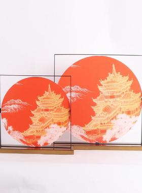 摆新中式铁亚克力楼阁屏风件样板房MC-TY-77玄关店大堂售楼处软装