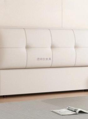 实木约床头单买靠背落地现AXA代一简轻奢背板体新款软轻包奢