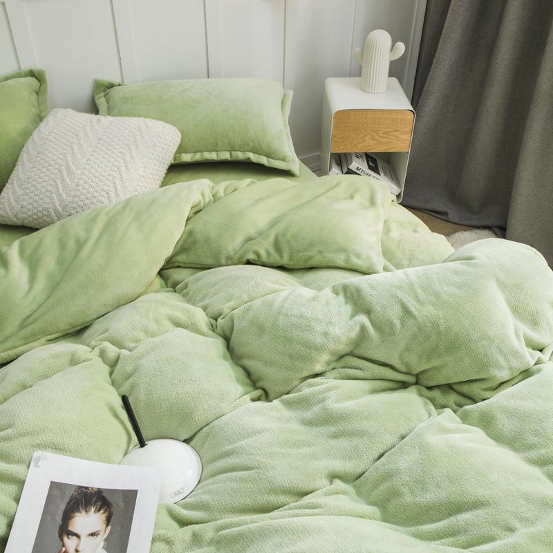 冬季珊瑚绒件套套单件LGH法被兰绒被罩双面绒四1.8米床单双人法m