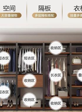 步入式衣架家用卧室带抽落地衣衣帽架服装店展示架双层屉开放GXO