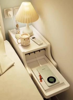 实木床头柜室置迷你小型极窄床现51848边柜卧带锁储物柜代简约窄