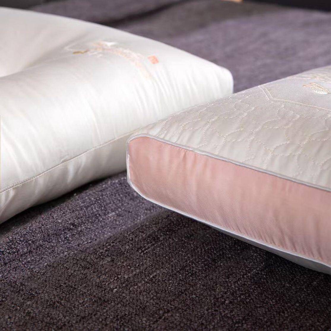 单长绒棉刺绣枕EYV芯枕头枕睡眠宿舍只用枕家护肤枕护芯颈柔软