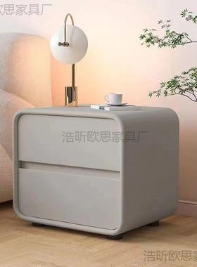 风奶油简约三层25627纳收窄现代床边柜床床头整装卧室超轻奢边床