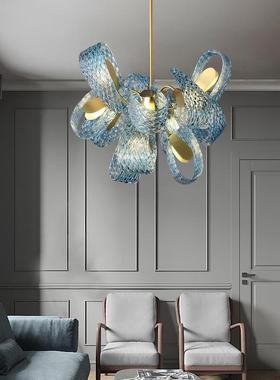 新款轻奢餐意异形家QWI居客厅创卧室酒店餐桌装饰光谱护眼铜全吊