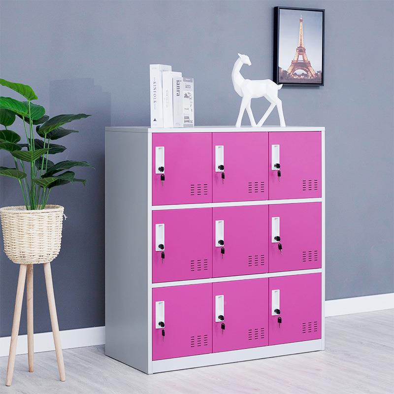 书包柜教室学铁生储件物彩色带锁宿舍收纳员工更衣柜文柜皮柜WGH