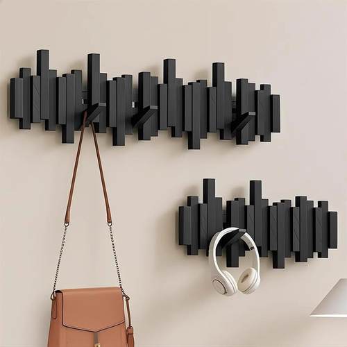 ULF钢琴键钩关入户门实木衣挂衣架玄置物收纳墙上壁挂挂免打孔帽