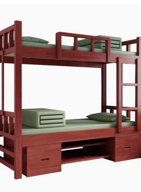 实营木床式营具双层床营房上下铺高58081低床房宿舍床制营房单人