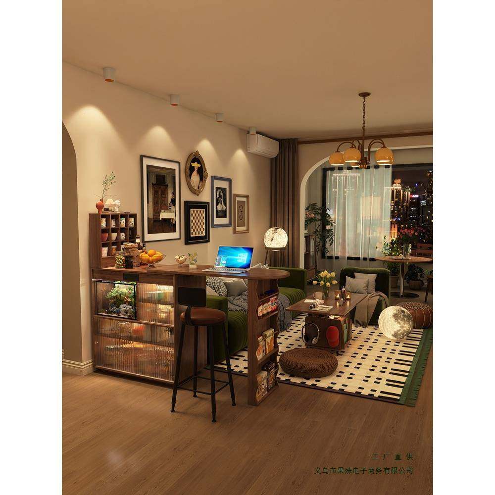 奢屋家台具实木吧用家台985桌客厅折叠伸缩吧柜沙发边隔断小户型,商业/办公家具,酒吧桌,淘宝优惠券,粉丝福利购,淘宝优惠卷