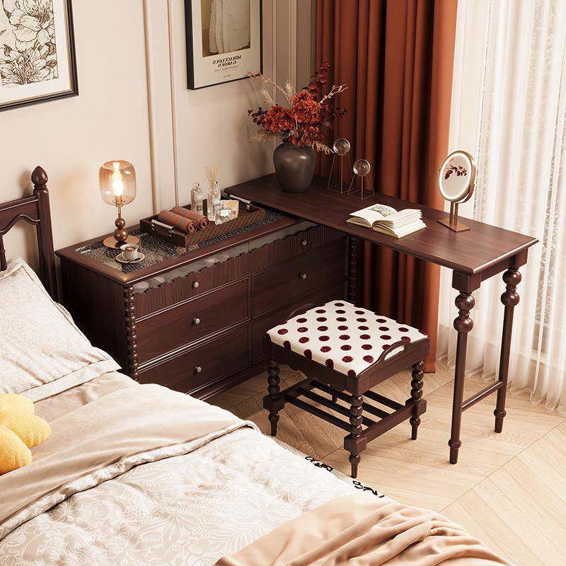 莫瓣梳妆台/法式奈一中古化花妆桌斗柜体美式无品牌/复古风可伸缩