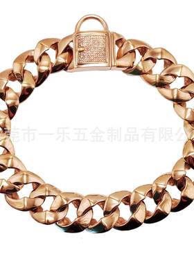 工厂直销32mm不钢宠款物脖圈锈菱形古巴链宠物牵引89164绳狗链项