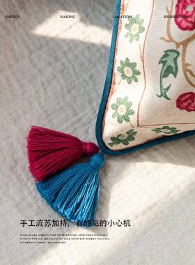 xy古t生命树抱枕美式复氛靠围沙发靠垫午感F76J6TT9睡床头软背腰