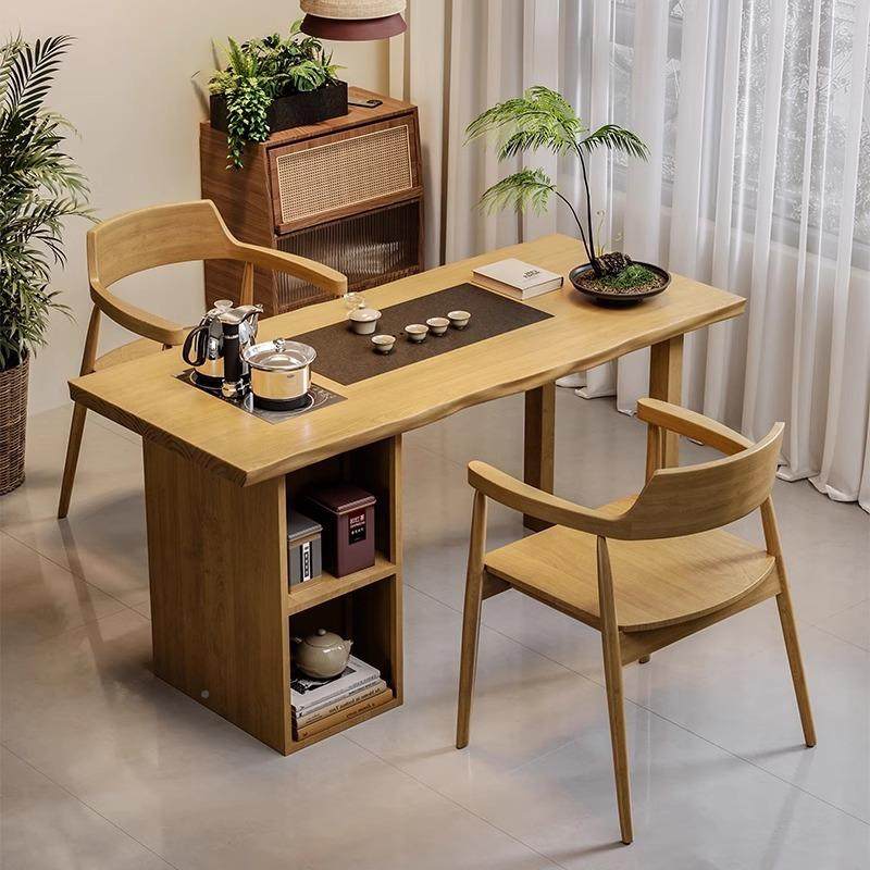 新中式阳茶桌椅组合实木小CTZ物泡茶桌家用书桌带置架极简茶椅台,商业/办公家具,茶台/茶桌,淘宝优惠券,粉丝福利购,淘宝优惠卷