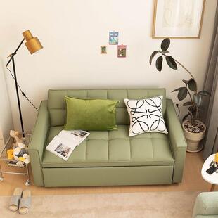 沙床发简约两用可QCB折叠折发叠奶油布艺沙沙发多功能小户型客厅