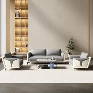 办公室沙发约简现代商务接待室休闲区位会客三人沙发茶组985几合