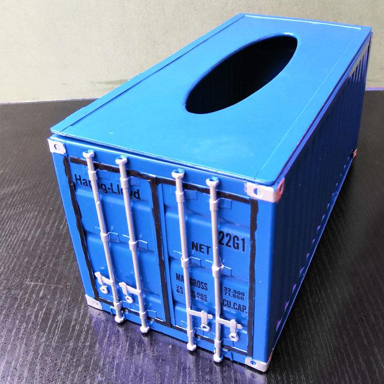 装箱纸巾盒车载货柜箱模型集SDMC6009创铁艺意纸巾收纳盒25cm厂家
