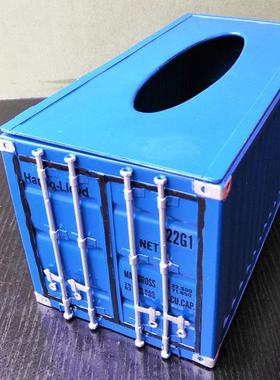 装箱纸巾盒车载货柜箱模型集SDMC6009创铁艺意纸巾收纳盒25cm厂家