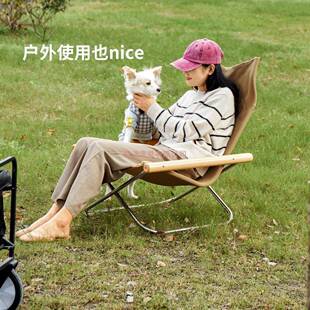 日式外帆布折椅家用阳XVB台懒躺椅现代简叠约人户午休单人休闲椅