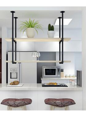 复ZKV古铁艺餐厅前壁挂台架厨吊架置物架一房字搁板层架收纳架