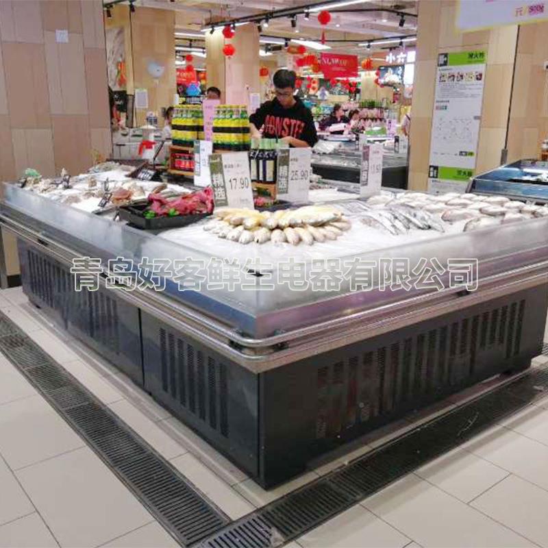 厂超308市环家岛款锈冰鲜台不钢保鲜柜海鲜展场示柜卖海鲜贝类