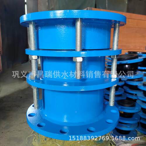 双法兰伸伸缩接兰头B2F喷塑双法限位P缩接头钢制管道伸774缩器N16