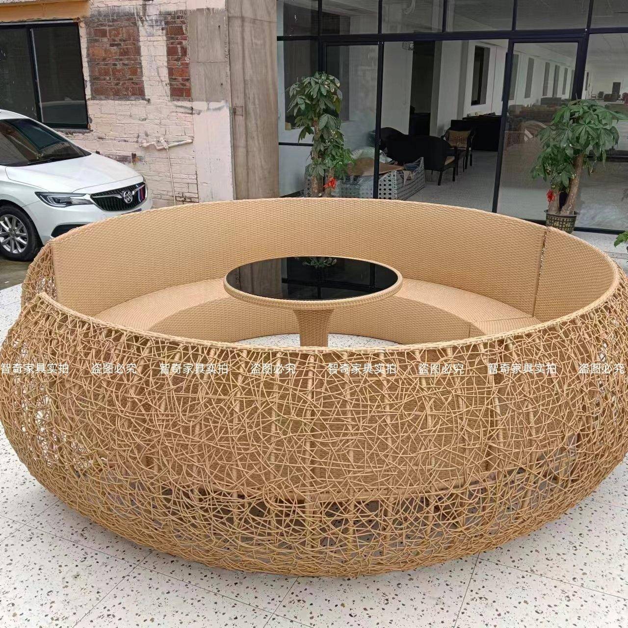 户外网红巢座藤编沙发树窝上鸟鸟24060801造型打卡餐厅景卡区民宿