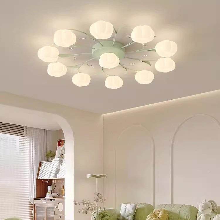 客厅主奶油风法式圆田2025YBO新款全光风灯谱护眼棉花灯餐厅卧室