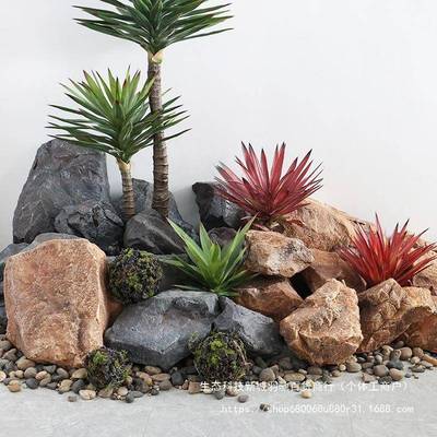 沫石摆件园林假头院拍摄道具室内雕塑造景悬头挂庭景观垒CVQ石德