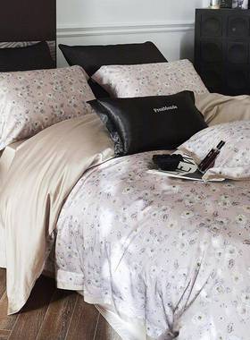 爽滑天丝棉卉丨轻奶美式风S100720丝四件套欧式花奢数码印花超柔