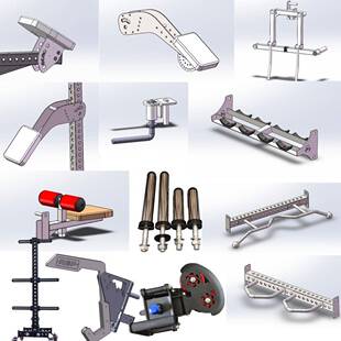 方RP深蹲架75管配JOZE件大全侧平腿屈伸存片杆自回钩万向举推臂