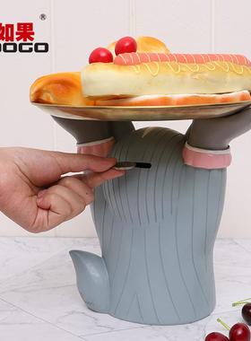 美式卡通动件物玄关钥匙收纳摆桌创饰意家居装品客厅酒柜YOF面置