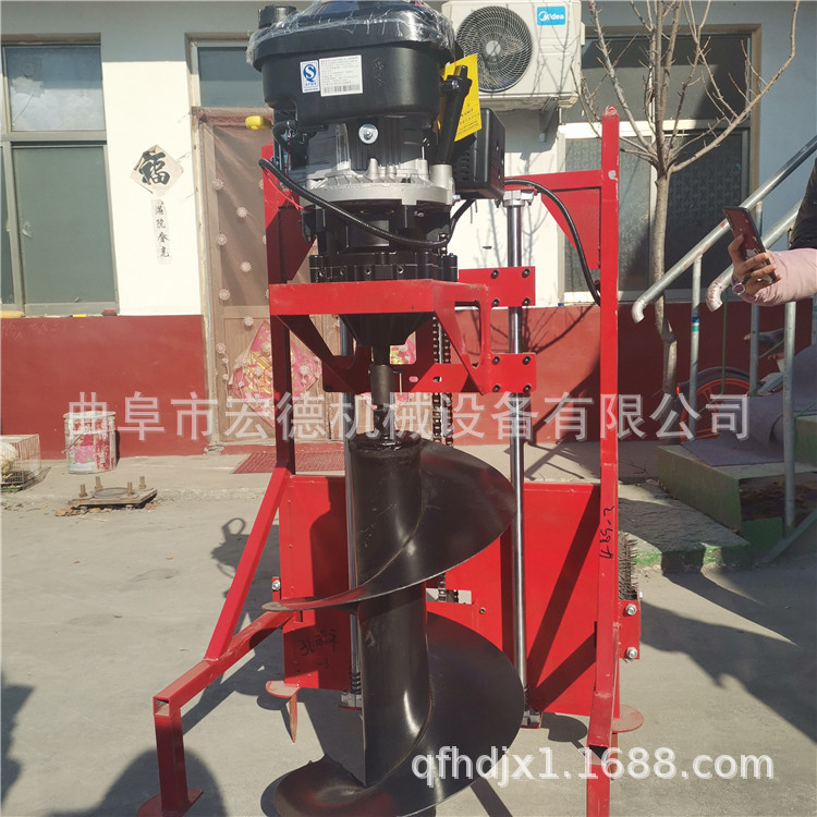手提式汽油挖坑机 双人手推式挖坑机 单人操作汽油钻坑机