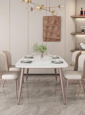 德利IBW岩板餐桌家用餐厅小户型桌子丰诺现代约铝合金长方形依简