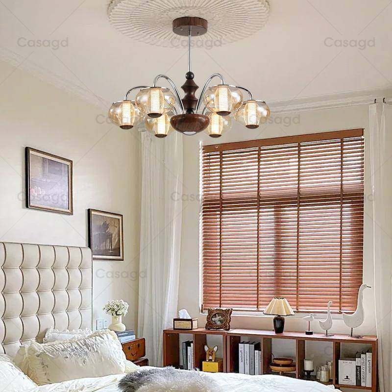 中古风客厅吊灯法式复古v豆in676age胡桃c木色卧室餐厅星语t魔灯a,家装灯饰光源,智能吊灯,淘宝优惠券,粉丝福利购,淘宝优惠卷