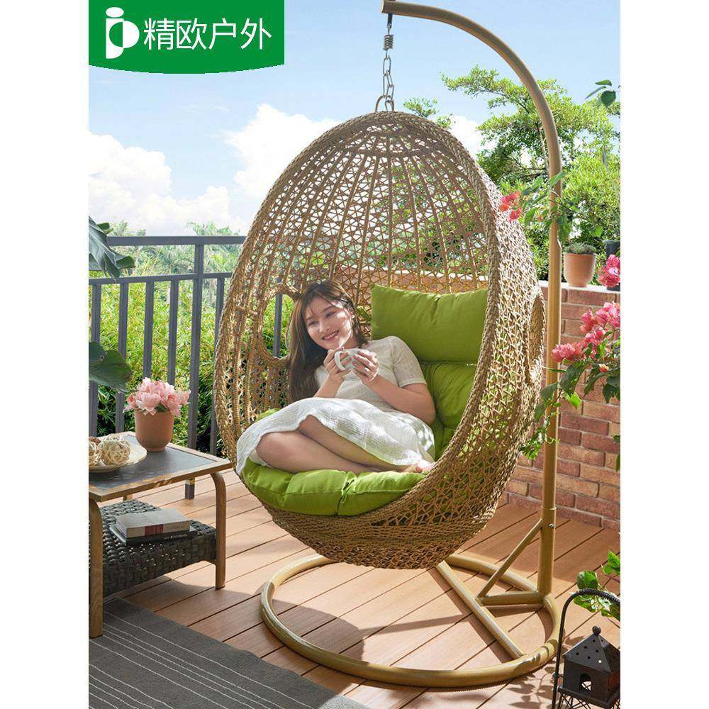 欧户外阳成人吊篮藤椅鸟台巢椅室内家精用双人秋千摇篮椅铝EZP吊
