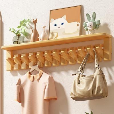 ?钢挂琴挂衣架衣钩带层板进键玄关创意实木挂钩墙门上壁ZEP挂墙壁
